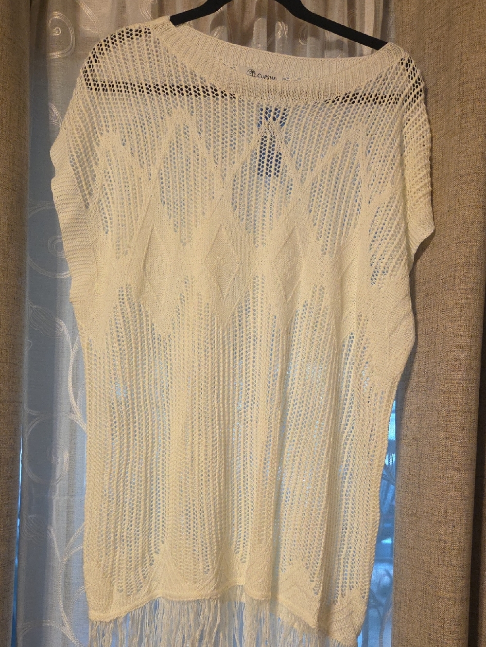 Cupshe Cream Fringe Coverup NWT